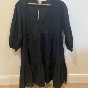 JCREW cotton voile beach dress - black, small NWT